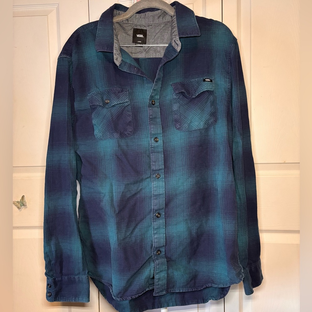 Vans Classic Fit Blue Plaid Shirt